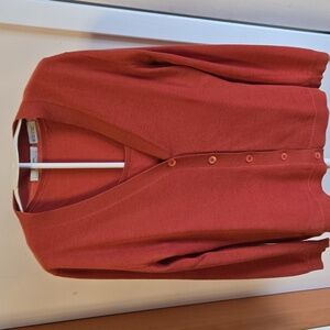 NEIMAN MARCUS Cashmere Twin Set Cardigan Shell Burnt Orange Size M